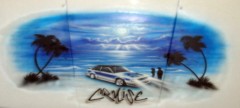 HOOD-Beach scene with his car